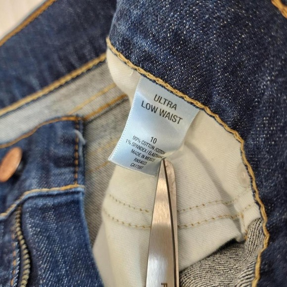 Vintage Old Navy Denim‎ mini skirt Ultra low waist sz 10 - Picture 6 of 6